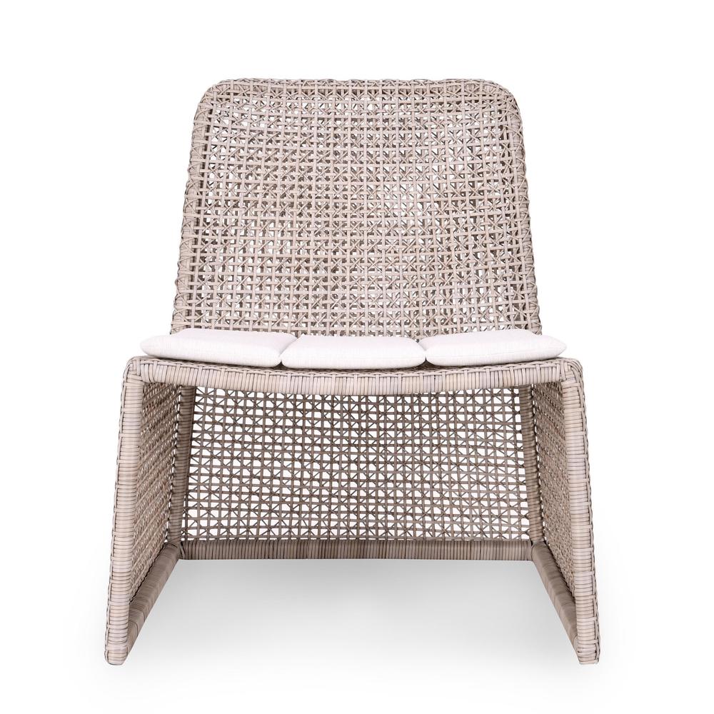 Michelle Wicker Outdoor Coastal Accent Chair in Beige. Picture 2