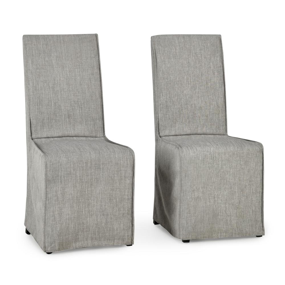 Jordan Upholstered Fabric Dining Chair Cool Gray Set of 2. Picture 1