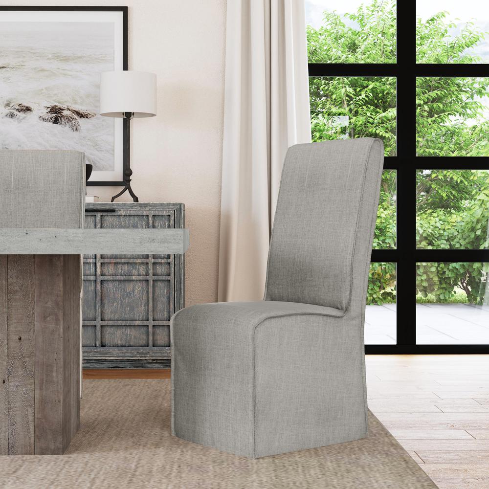 Jordan Upholstered Fabric Dining Chair Cool Gray Set of 2. Picture 5