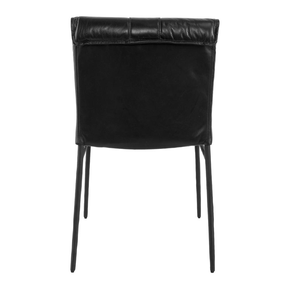 Mayer Genuine Leather Dining Chair Jet Black Set of 2. Picture 4