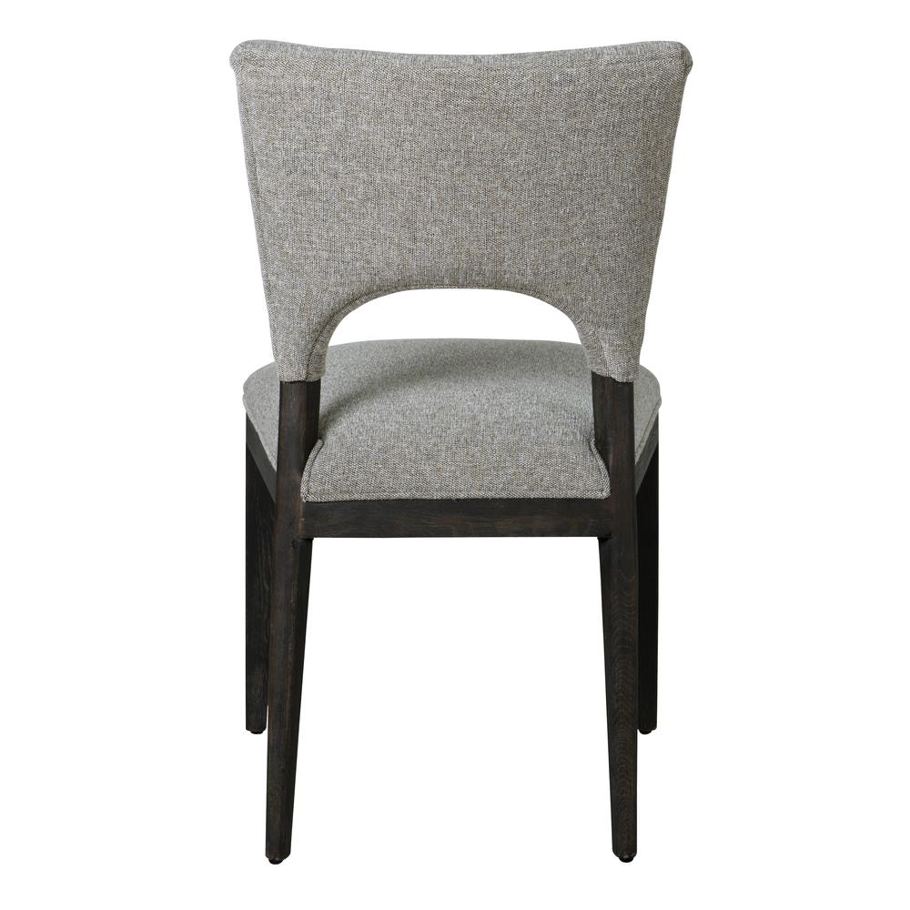 Mitchel Transitional Upholstered Fabric Dining Chair Gray Set of 2. Picture 4