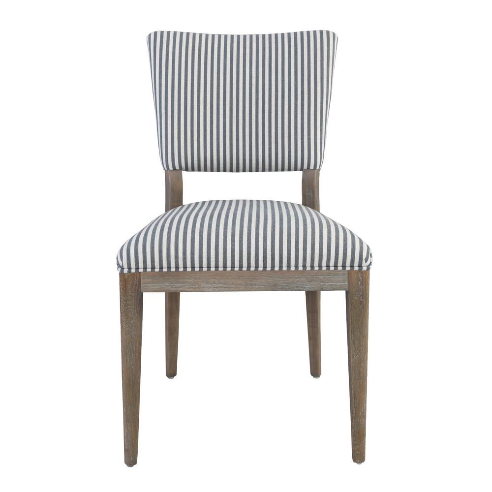 Phillip Upholstered Fabric Dining Chair Stiped Blue Set of 2. Picture 2