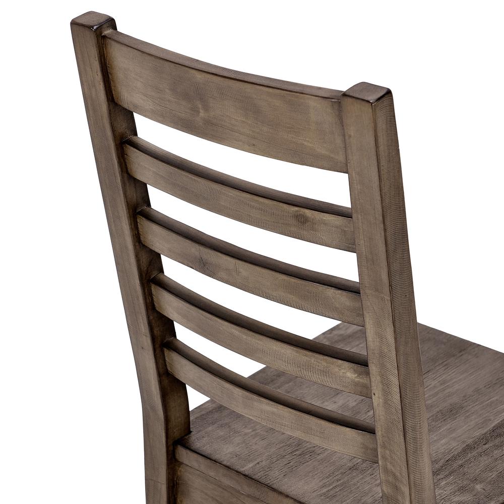 Caleb Transitional Reclaimed Pine Wood Dining Chair Distressed Brown Set of 2. Picture 5