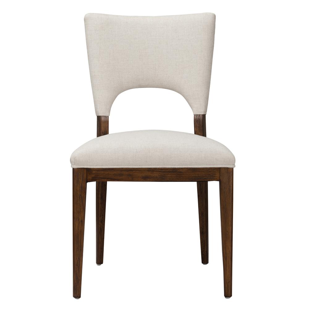Mitchel Transitional Upholstered Fabric Dining Chair Light Beige Set of 2. Picture 2