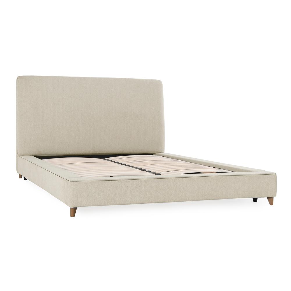 Tate Upholstered Eastern King Bed in Cream. Picture 1