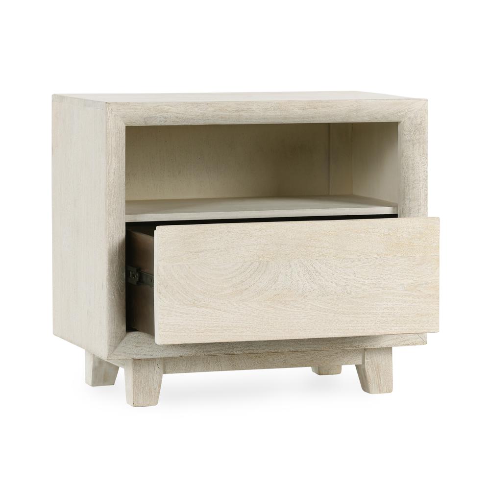 Reece One-Drawer Mango Wood Nightstand in Sand. Picture 4
