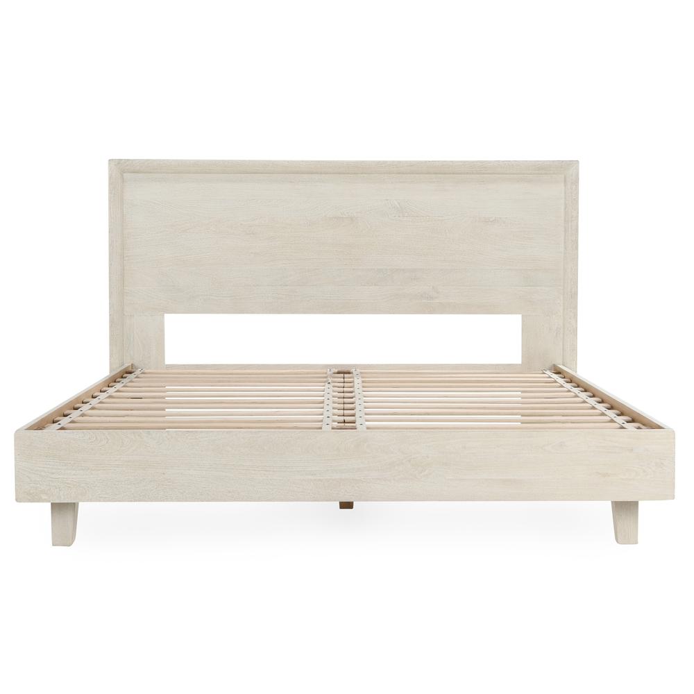 Reece Mango Wood Queen Bed in White. Picture 2