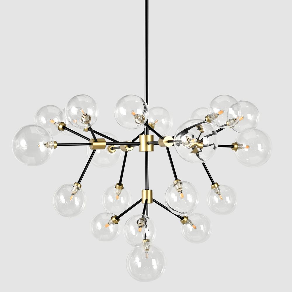 Timothy 20-Light Iron and Glass Chandelier by Kosas Home. Picture 1