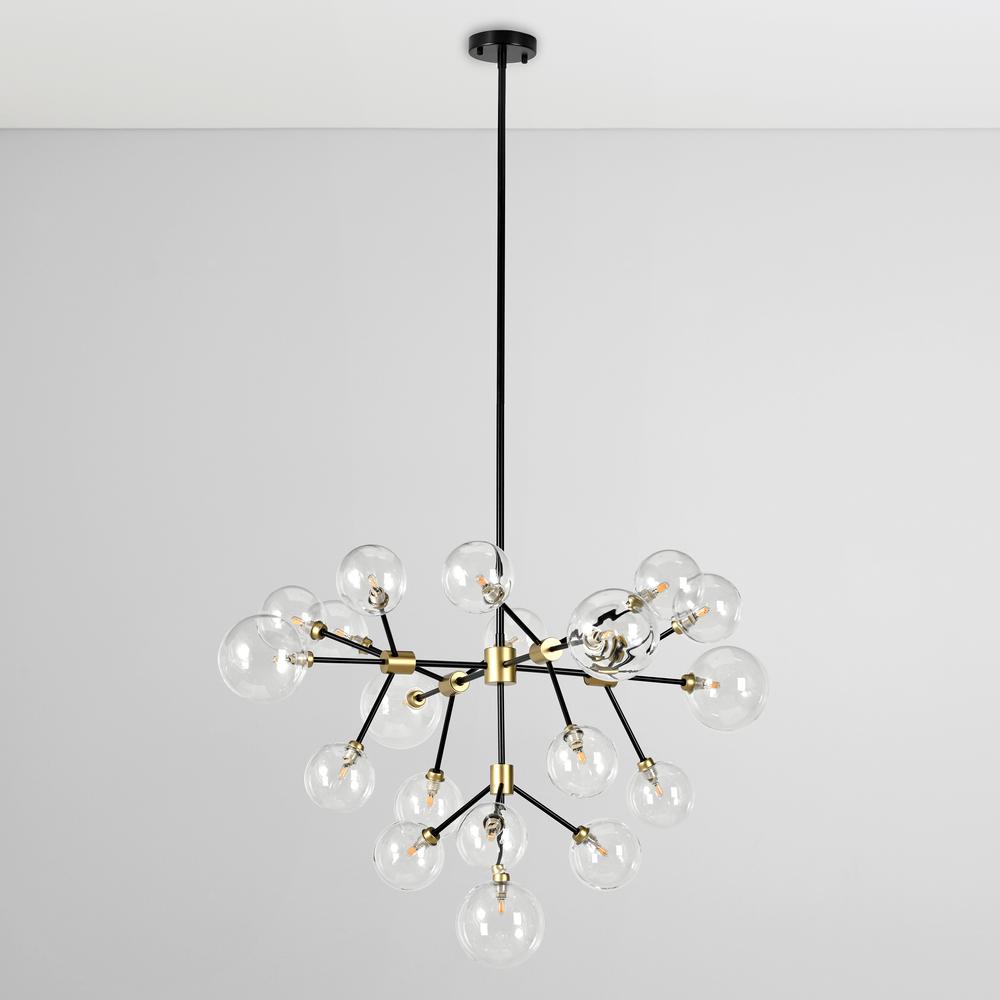 Timothy 20-Light Iron and Glass Chandelier by Kosas Home. Picture 2