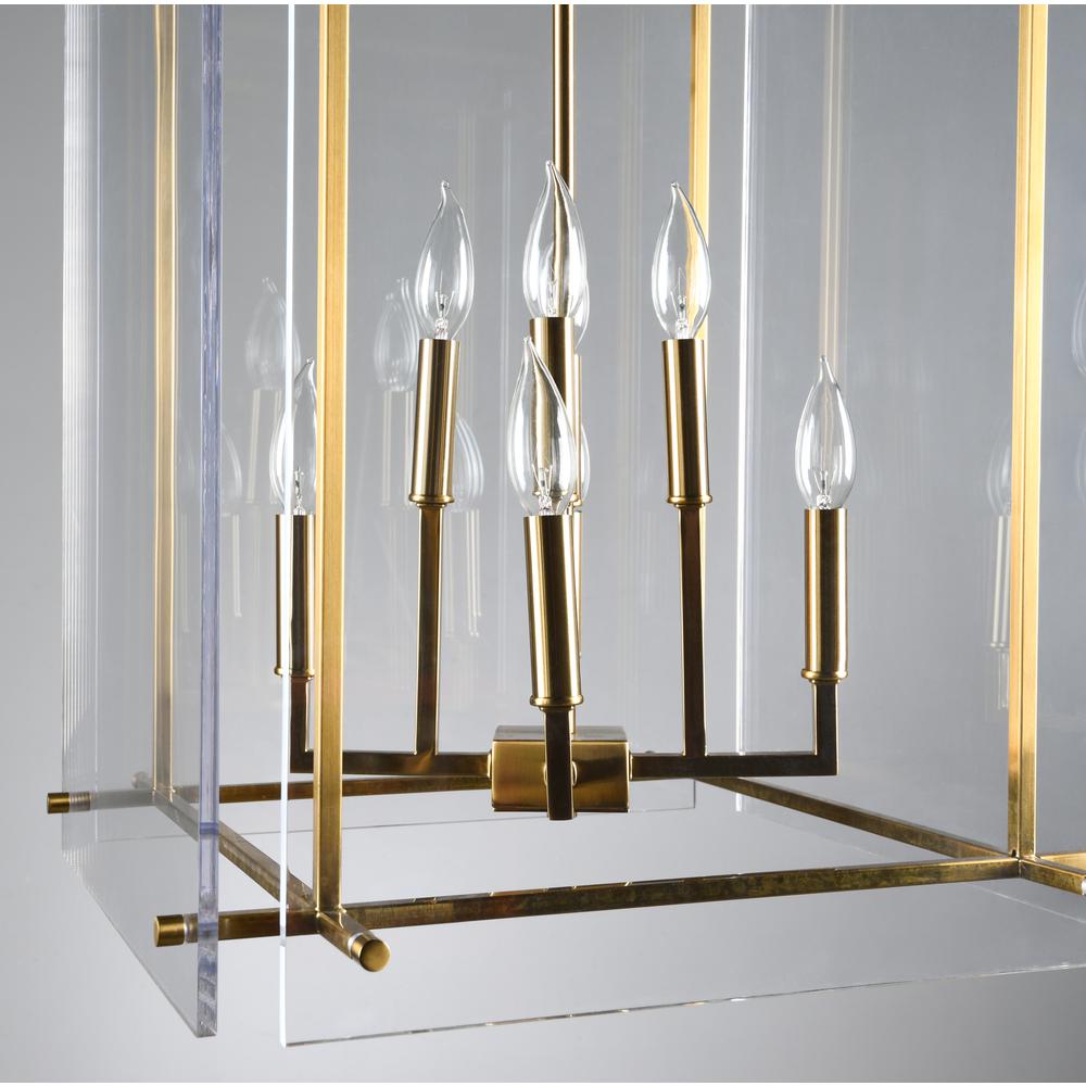 Lena 8-Light Iron and Acrylic Chandelier, Gold, by Kosas Home. Picture 5