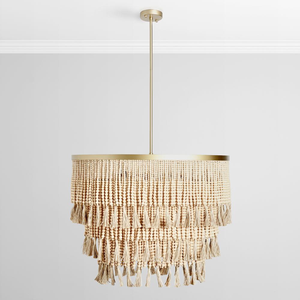 Brittany Natural Beaded Chandelier. Picture 1