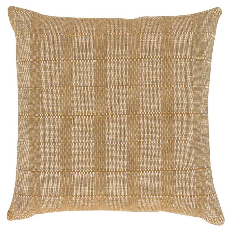 Eli 22" Square Throw Pillow in Mustard Gold By Kosas Home. Picture 1