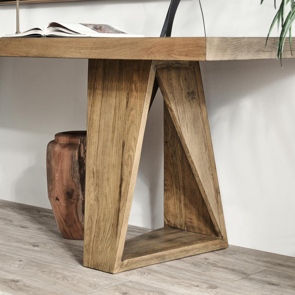 Arleth 94" Oak Console Table in Natural Oak. Picture 9