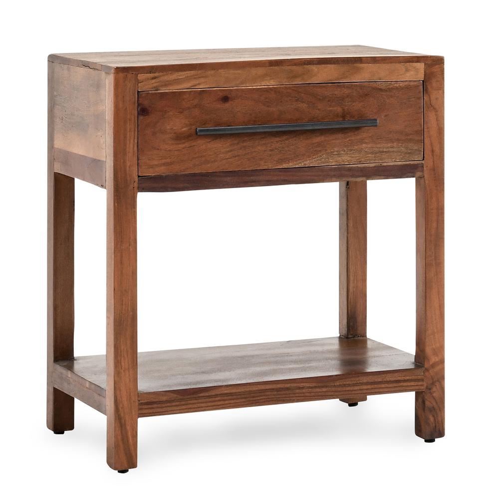 Wren One-Drawer End Table in Natural Brown. Picture 1