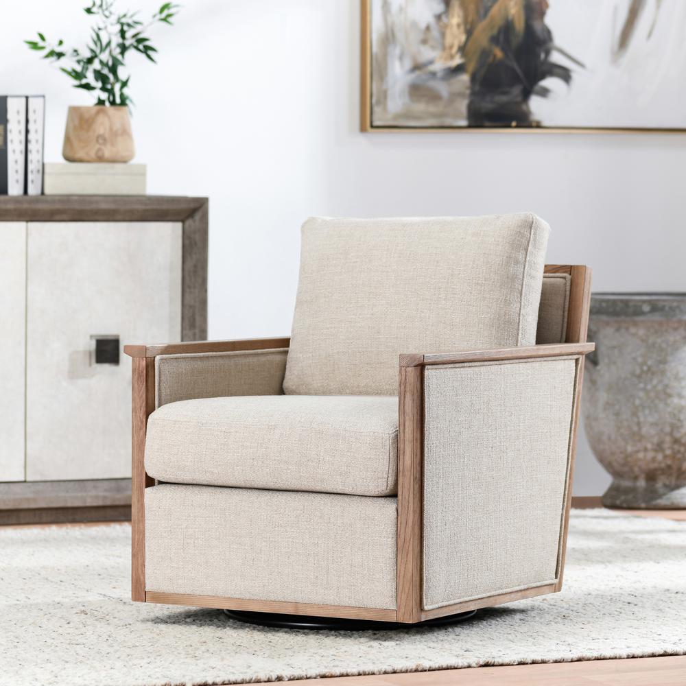 Norman Swivel Accent Chair in Natural. Picture 7