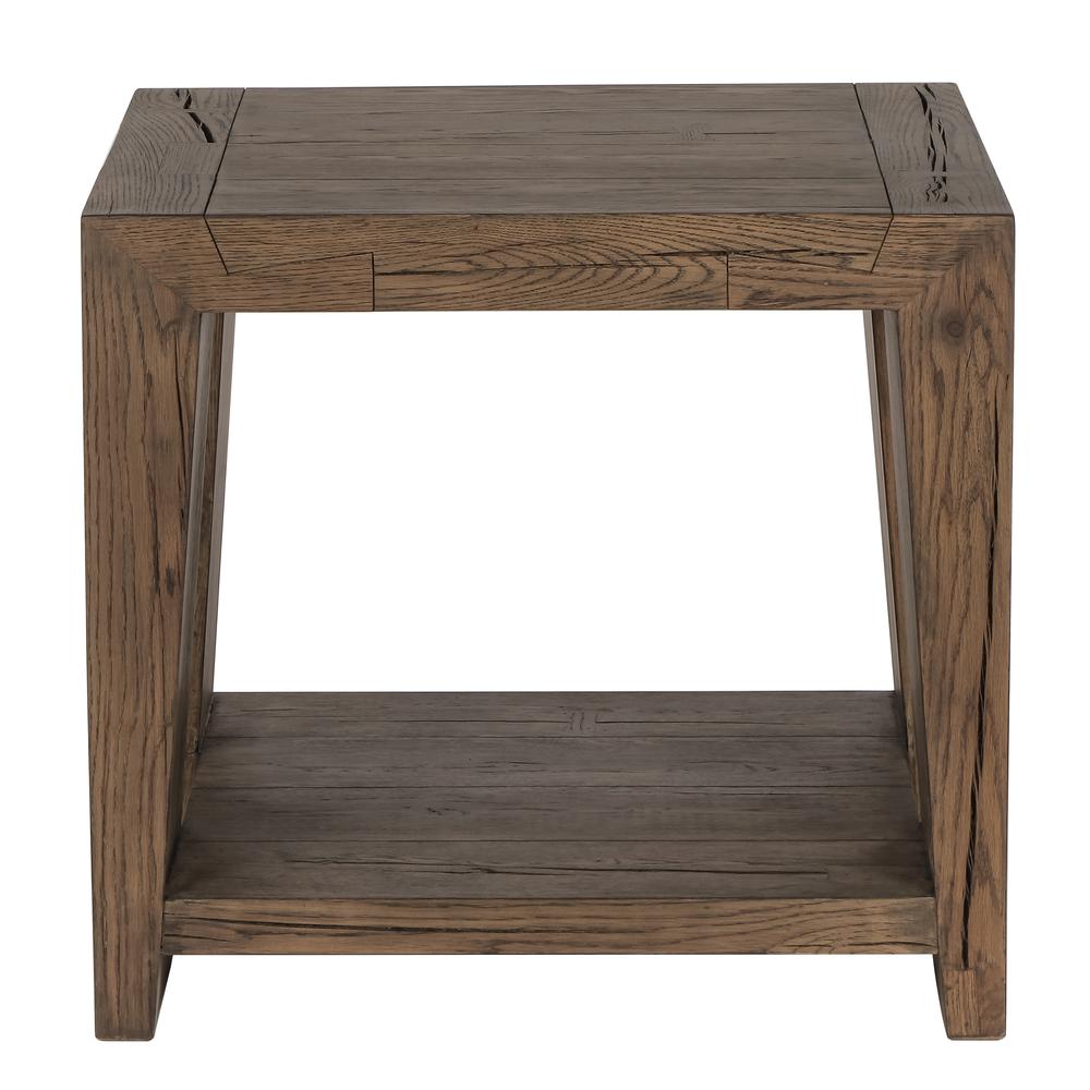 Troy Oak End  Table in Antique Brown. Picture 2