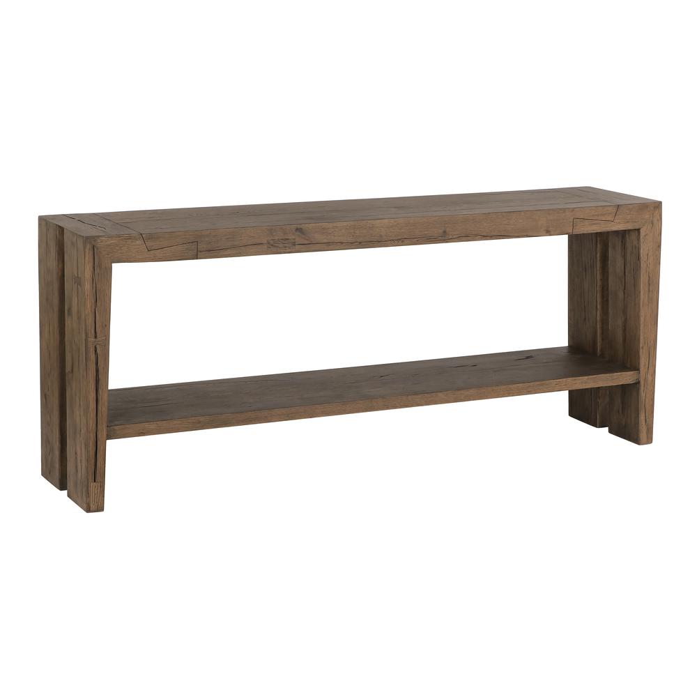 Troy Oak Console Table in Antique Brown. Picture 1