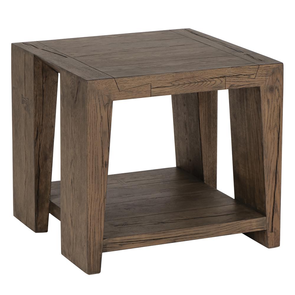 Troy Oak End  Table in Antique Brown. Picture 1