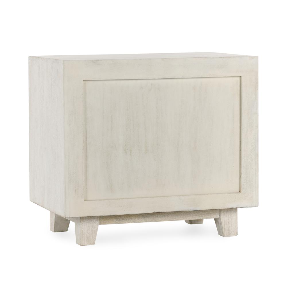 Reece Two-Drawer Mango Wood Nightstand in Sand. Picture 6