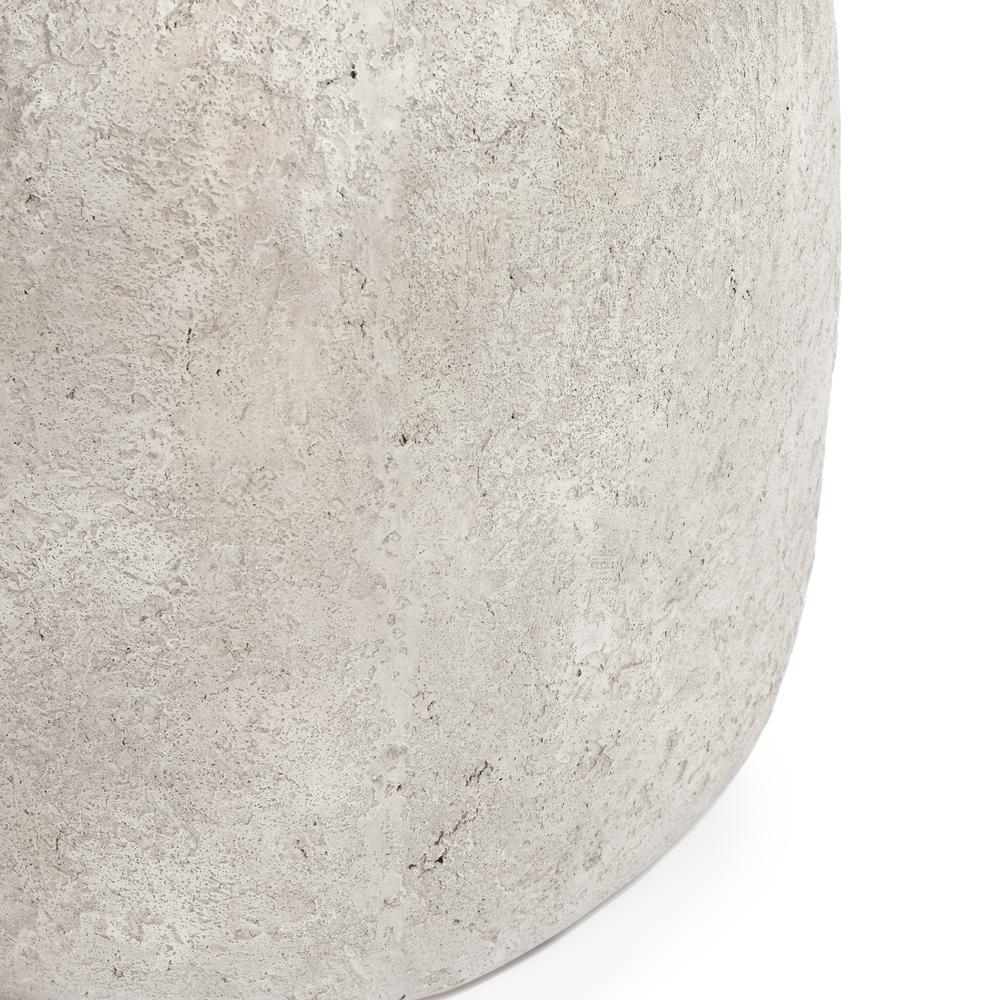 Britney Concrete Outdoor End Table in Light Grey. Picture 3