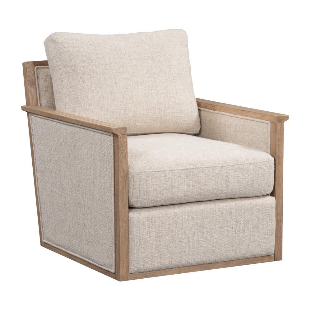 Norman Swivel Accent Chair in Natural. Picture 1