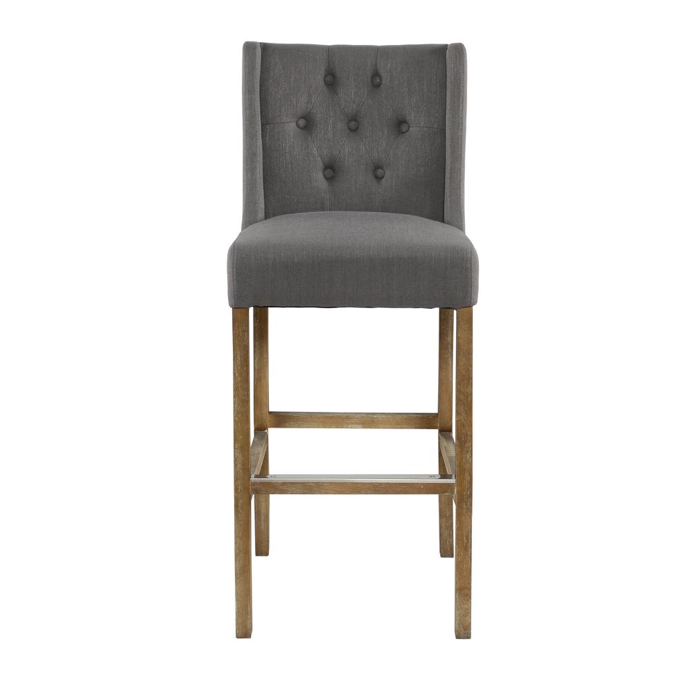 Karla Tufted 30 inch Grey Barstool. Picture 2