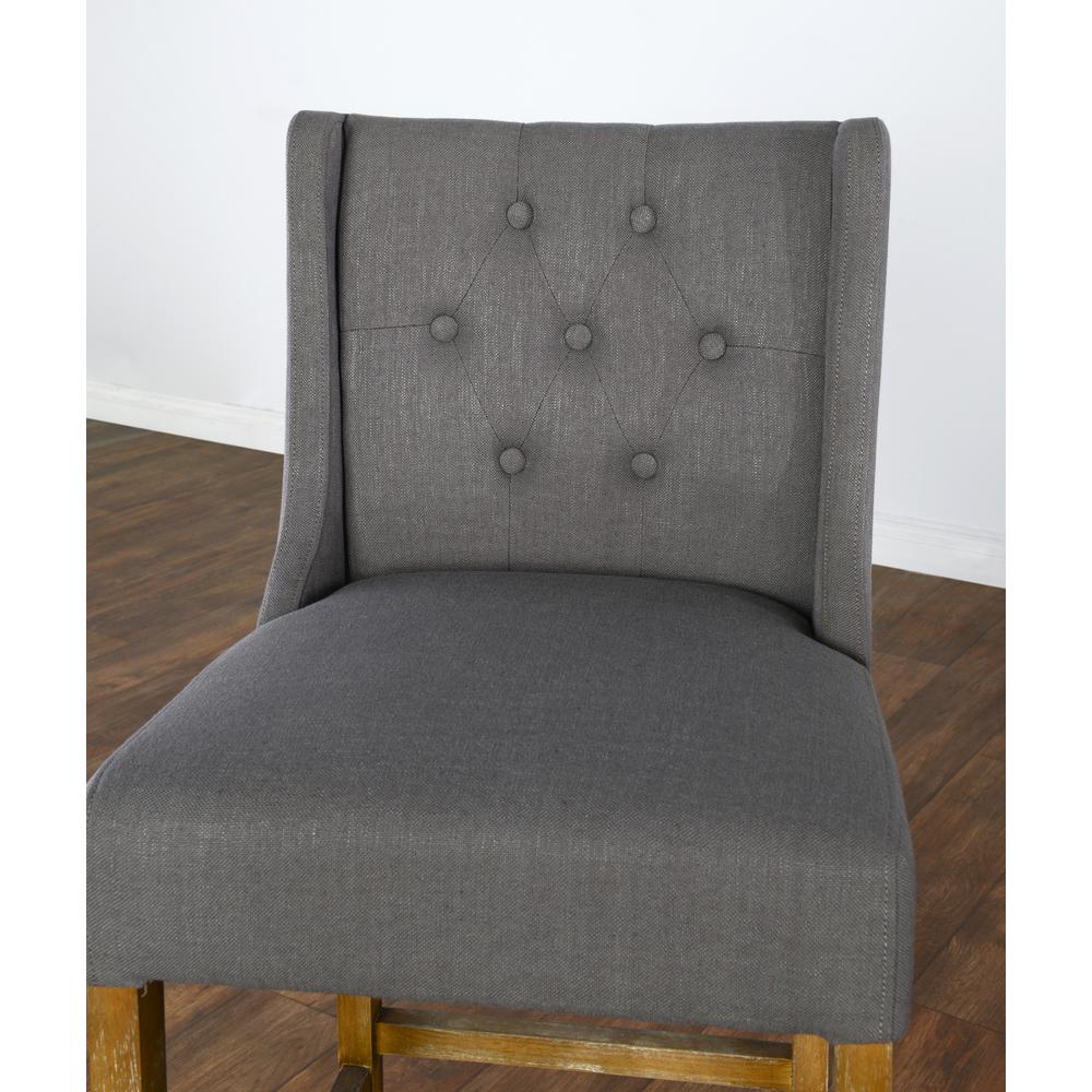 Karla Tufted 30 inch Grey Barstool. Picture 6