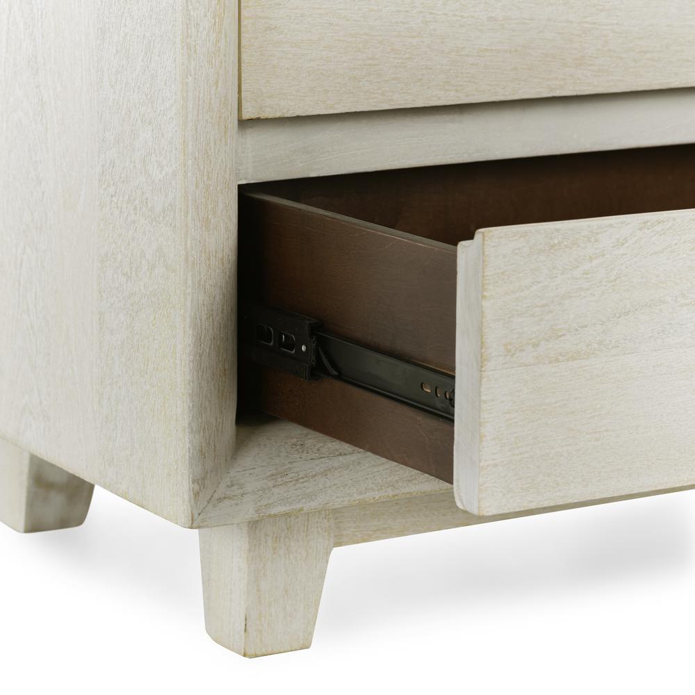 Reece Two-Drawer Mango Wood Nightstand in Sand. Picture 8