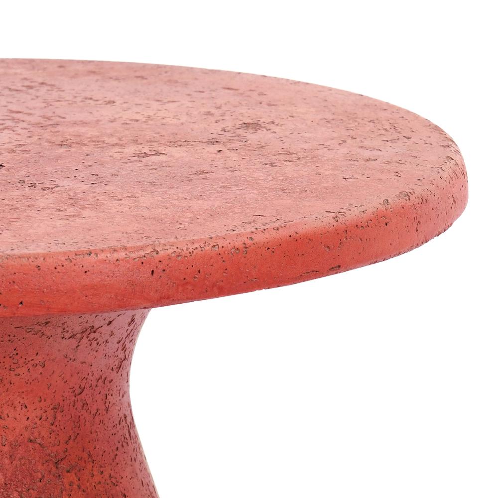 Collins 16" Concrete Outdoor Accent Table in Rust. Picture 3