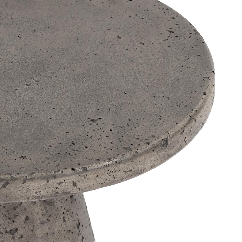 Collins 19" Concrete Outdoor Accent Table in Dark Gray. Picture 2