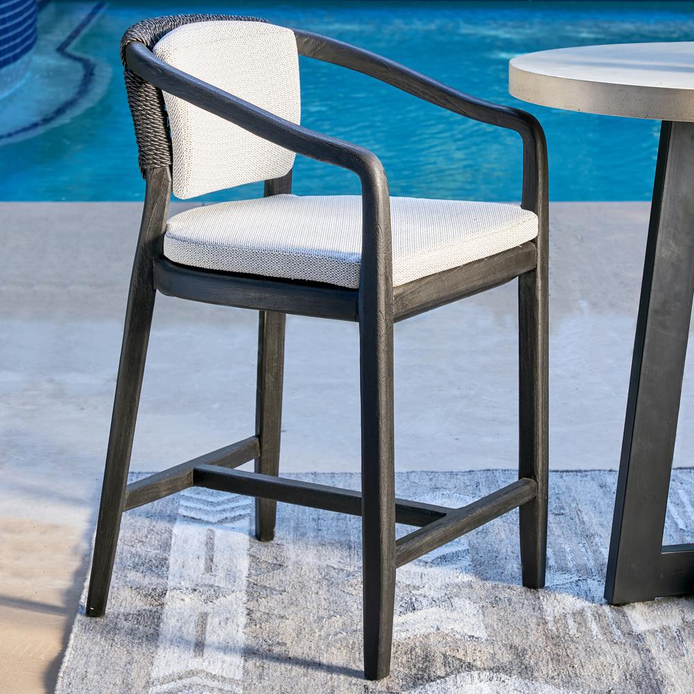 Dawn Outdoor Counter Stool in Black. Picture 7