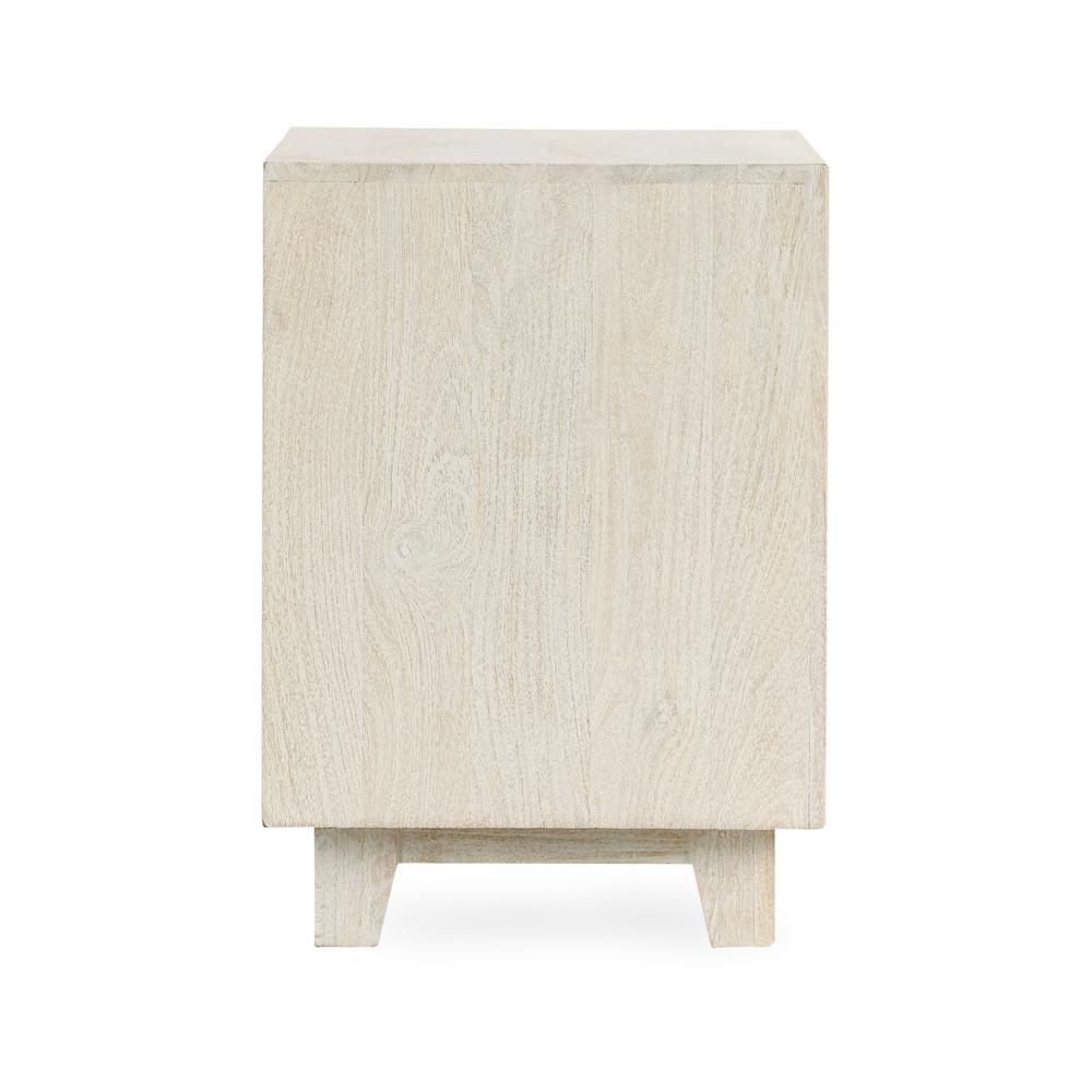 Reece Two-Drawer Mango Wood Nightstand in Sand. Picture 4