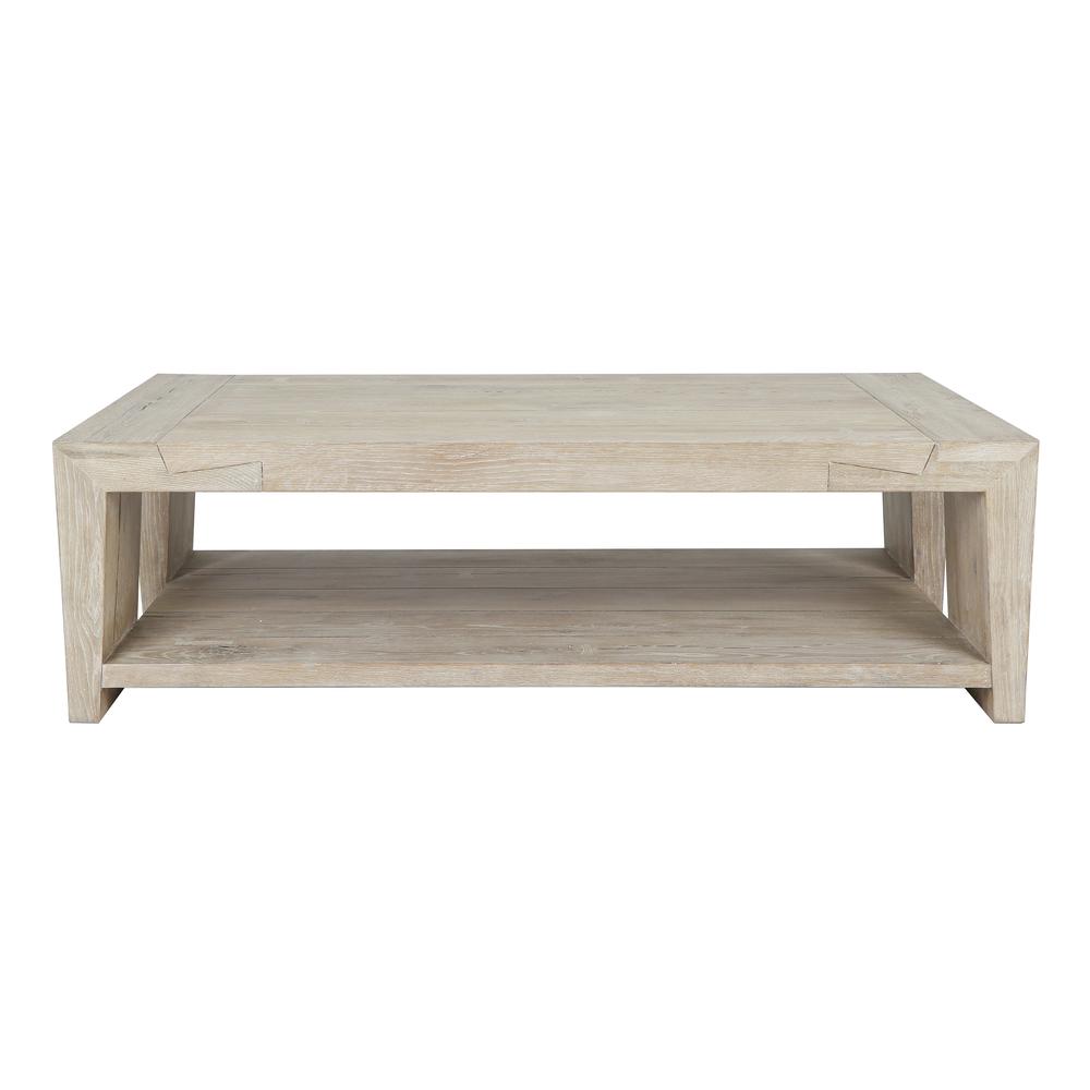Troy 60" Oak Coffee Table in White. Picture 2