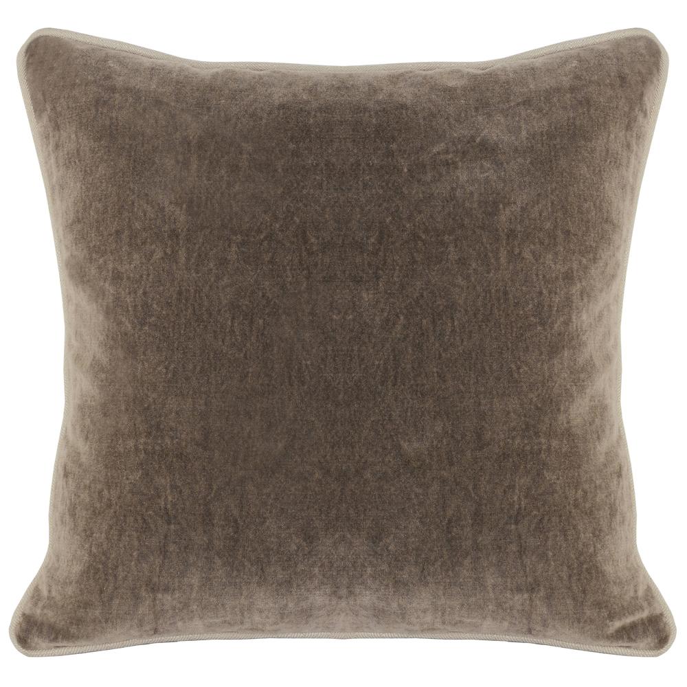 Kosas Home Harriet Velvet 18-inch Square Throw Pillow, Brown. Picture 1