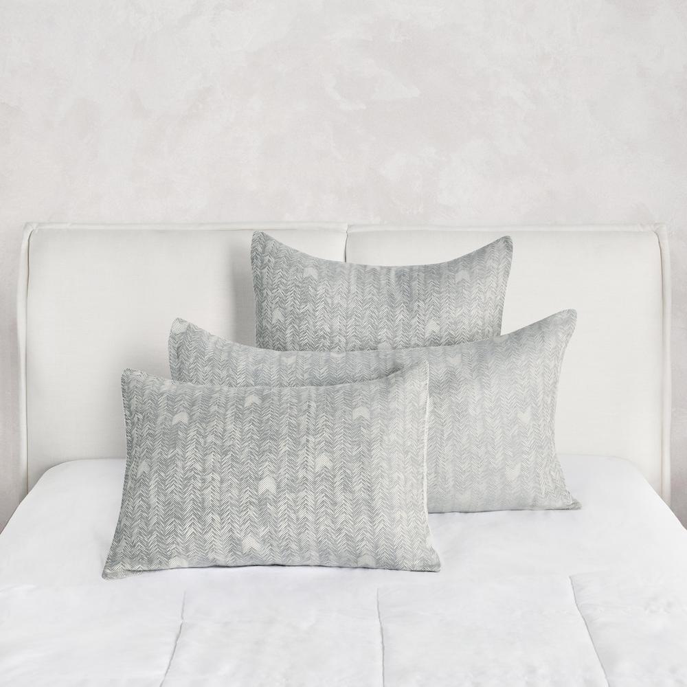 Lana 100% Cotton Gray Embroidered Sham. Picture 5