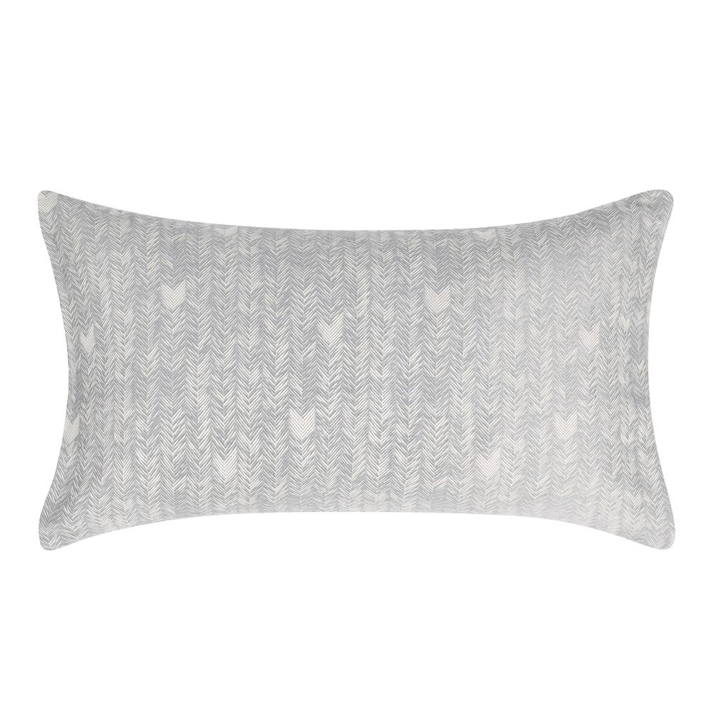Lana 100% Cotton Gray Embroidered Sham. Picture 1