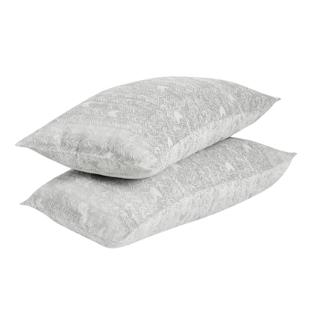 Lana 100% Cotton Gray Embroidered Sham. Picture 4