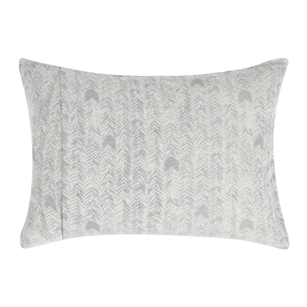 Lana 100% Cotton Gray Embroidered Sham. Picture 2