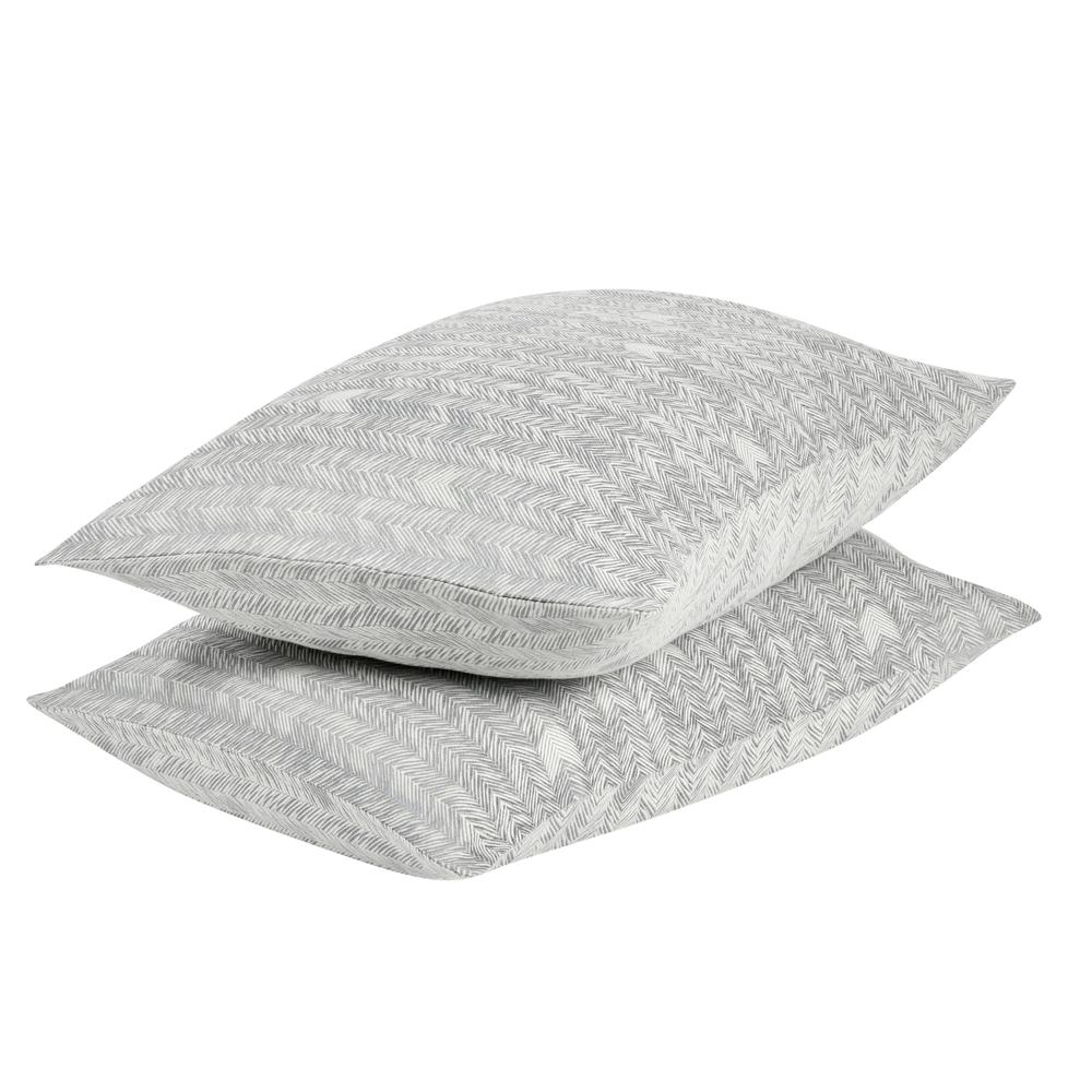 Lana 100% Cotton Gray Embroidered Sham. Picture 4