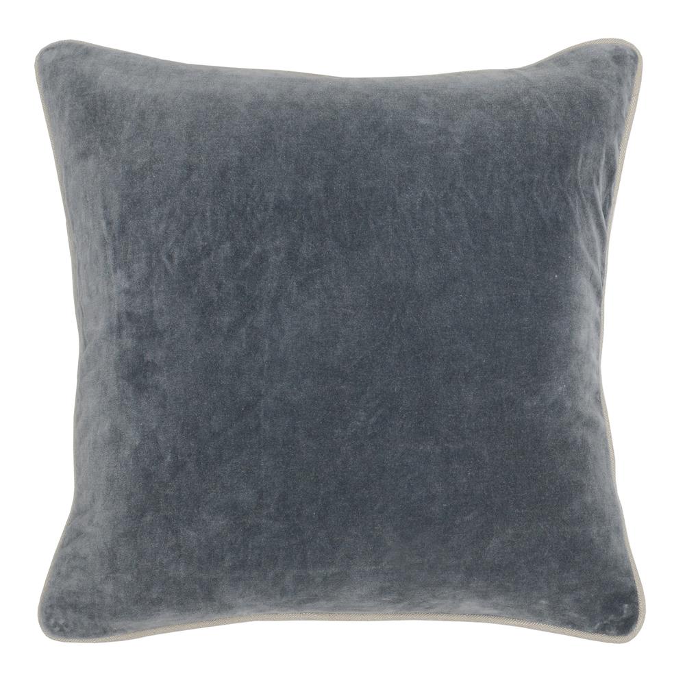 Kosas Home Harriet Velvet 18-inch Square Pillow, Dark Grey. Picture 1