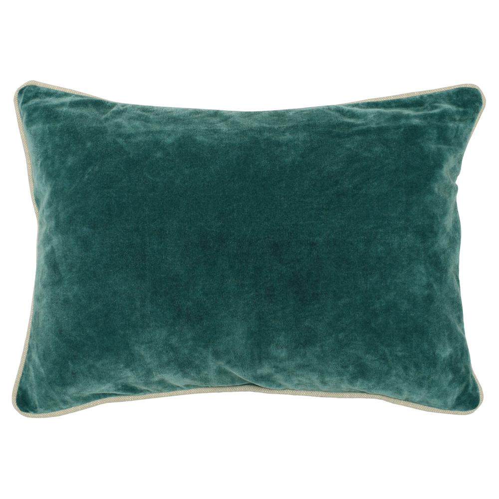 Kosas Home Harriet Velvet 14-inch x 20-inch Throw Pillow, Mallard Green. Picture 1