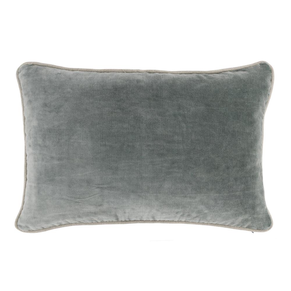 Kosas Home Harriet Velvet 14-inch x 20-inch Rectangular Throw Pillow, Bay Green. Picture 1