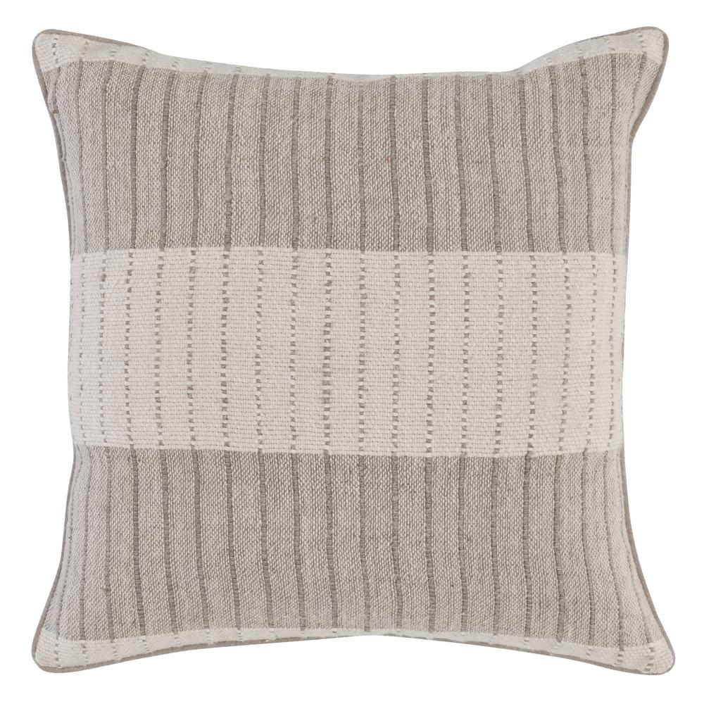 Kamia 22" Square Throw Pillow in Beige. Picture 1