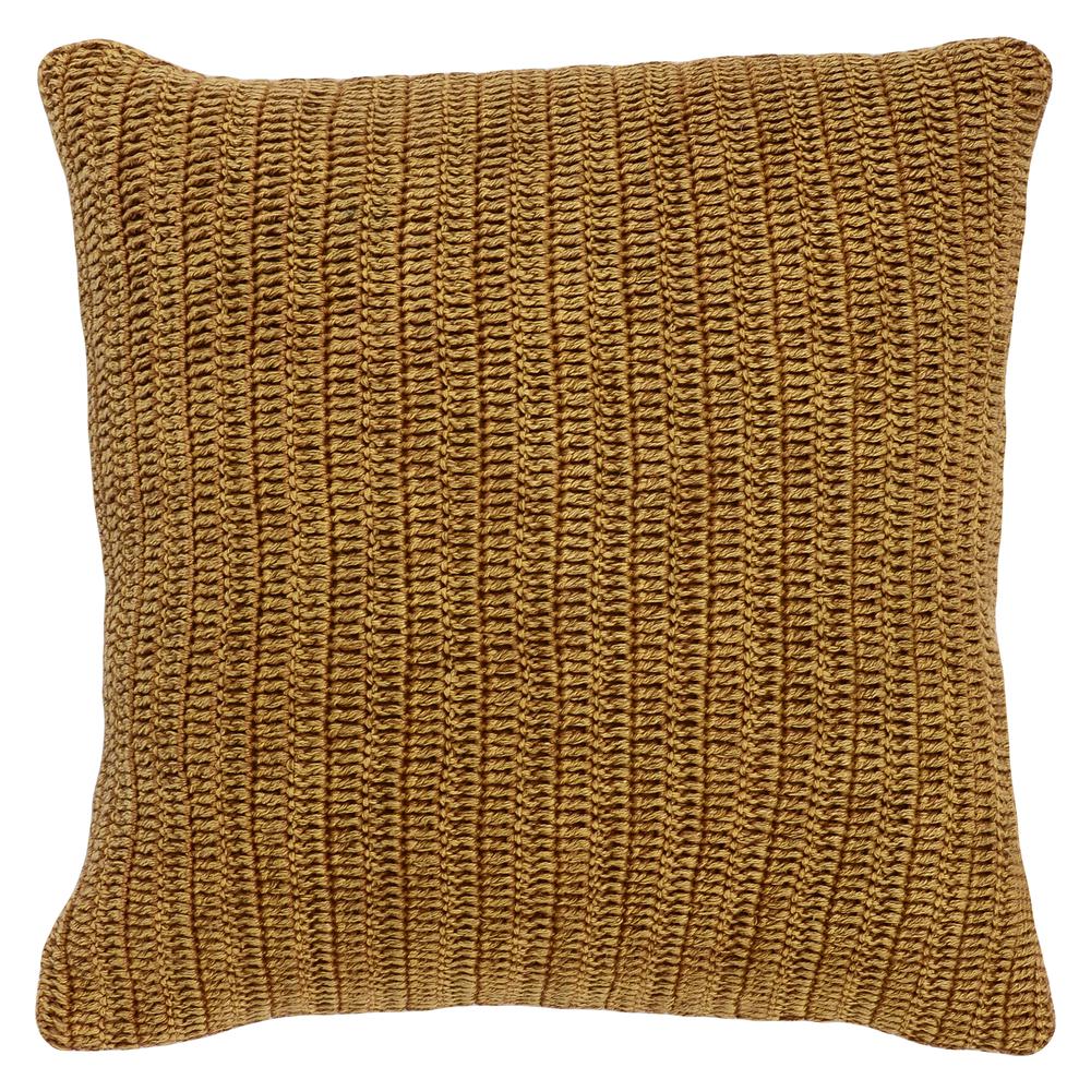 Kosas Home Marcie Knitted 22" Throw Pillow, Honey. Picture 1