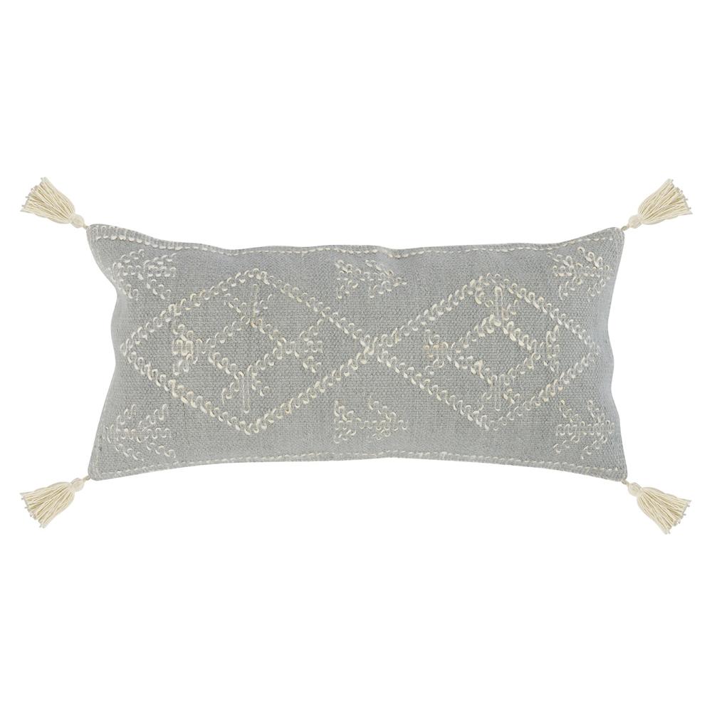 Ferri 16"x36" Throw Pillow in Gray Ivory. Picture 1