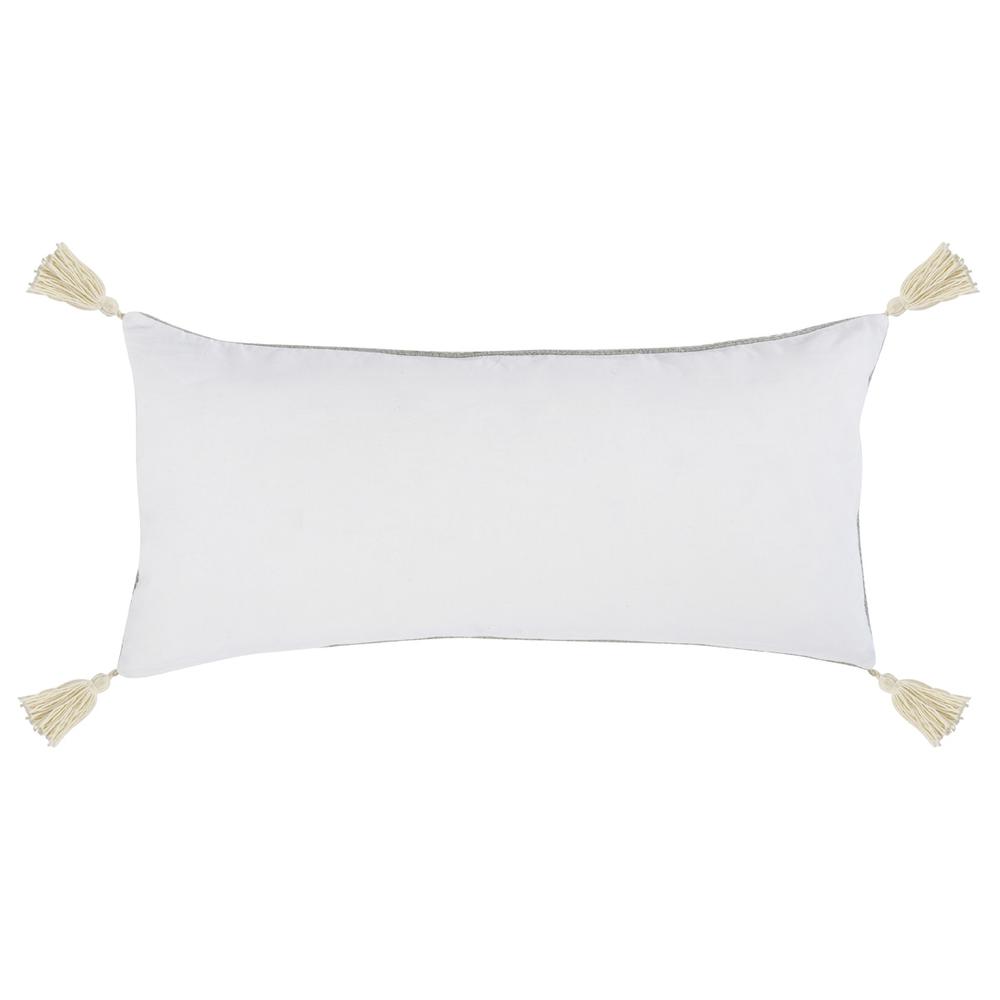 Ferri 16"x36" Throw Pillow,Gray Ivory. Picture 2