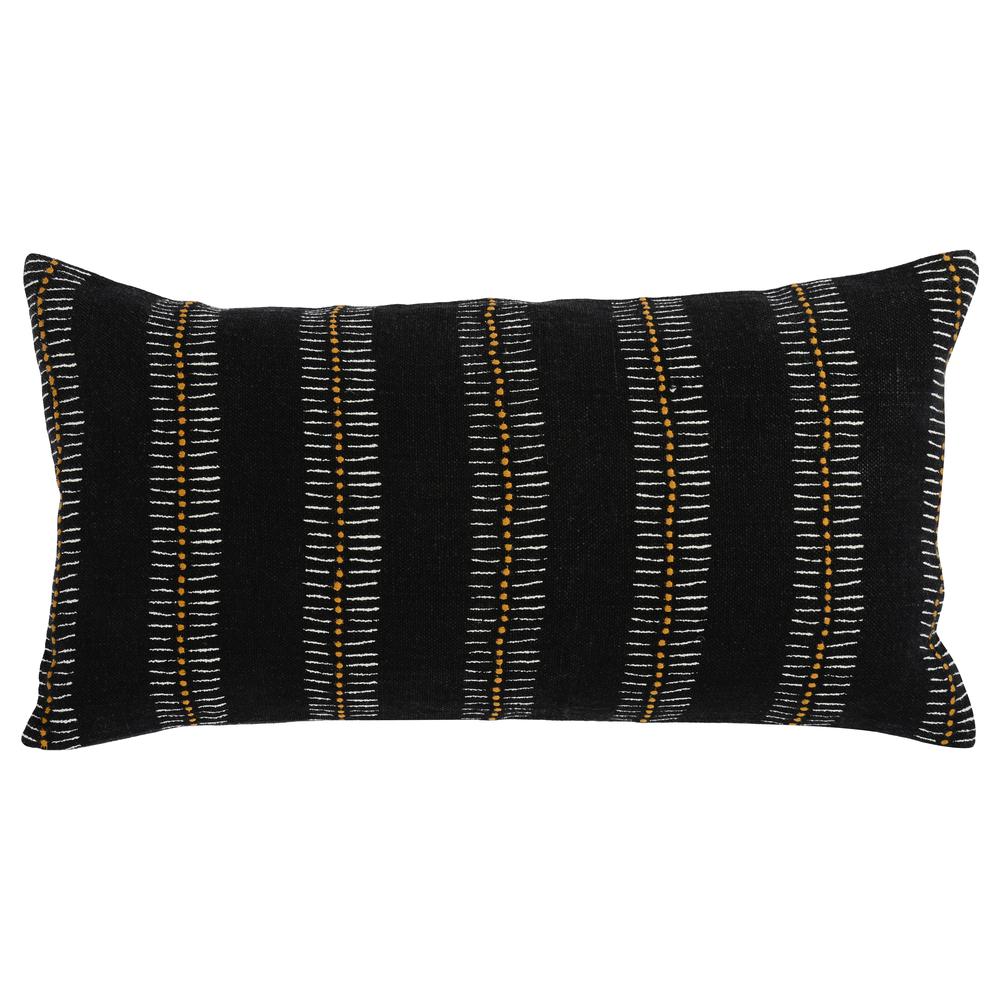 Gabby 14"x26" Throw Pillow, Black. Picture 1