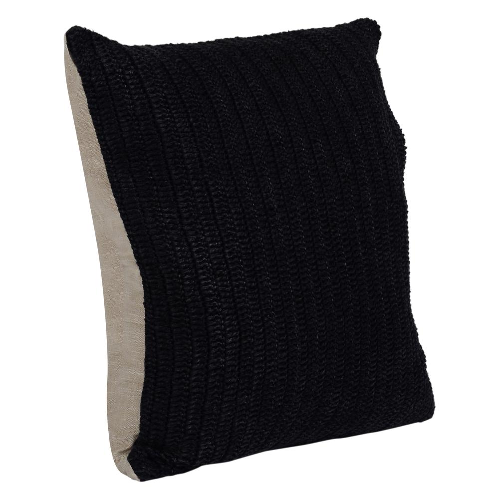 Kosas Home Marcie Knitted 22" Throw Pillow, Black. Picture 3
