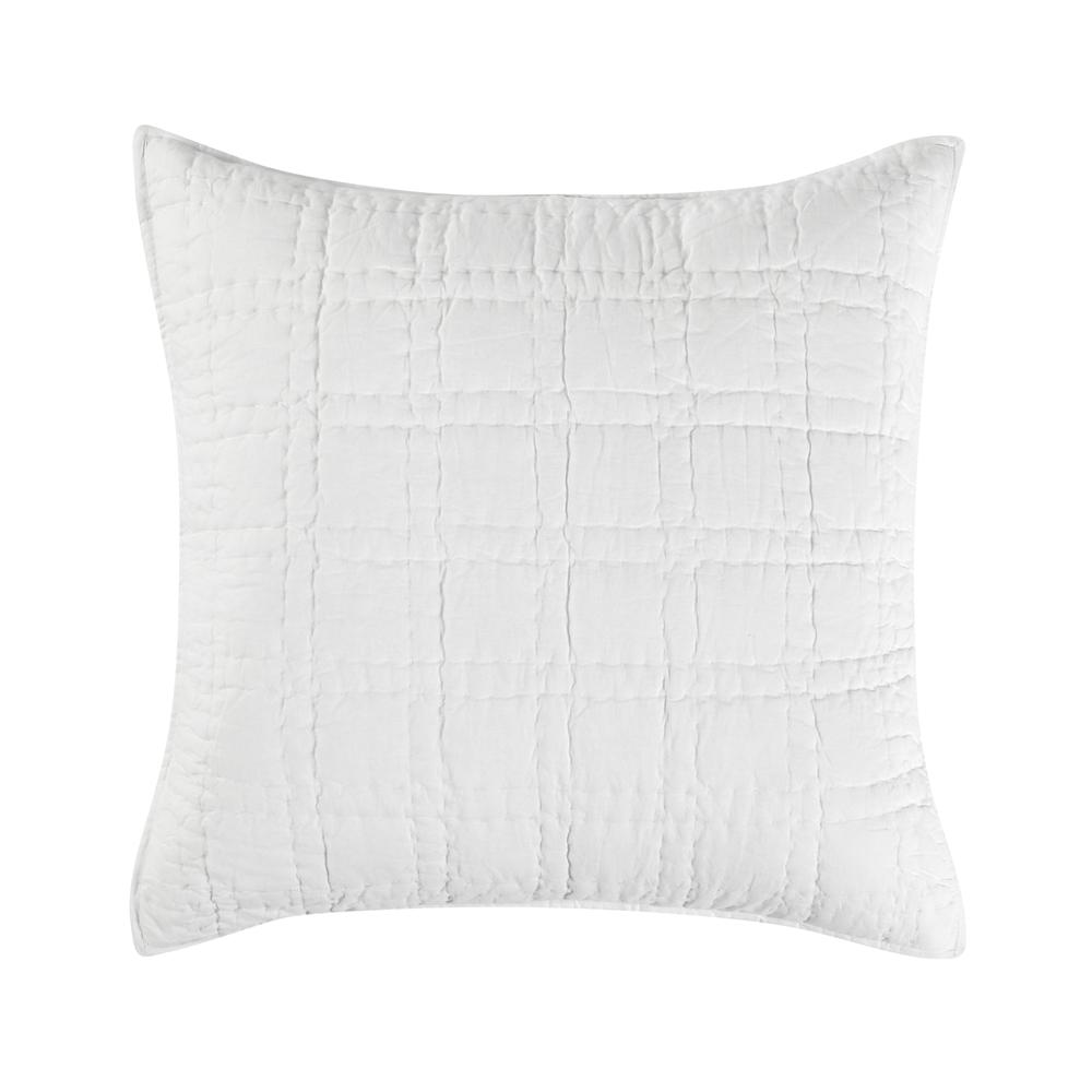 Hailee 100% Cotton White Euro Sham with Silvadur Tech by Kosas Home. Picture 2