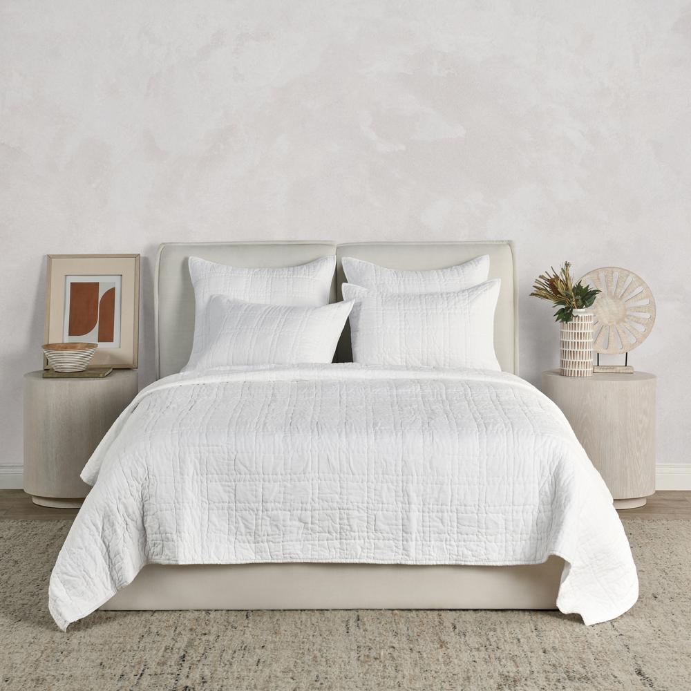 Hailee 100% Cotton White Euro Sham with Silvadur Tech by Kosas Home. Picture 5